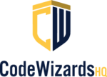 Blue CodeWizardsHQ Logo, Coding Classes