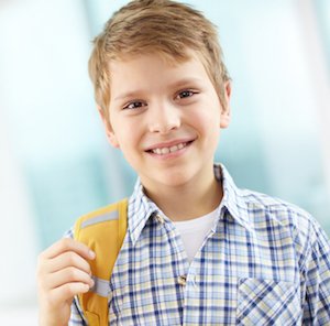 elementary school boy going to coding camp