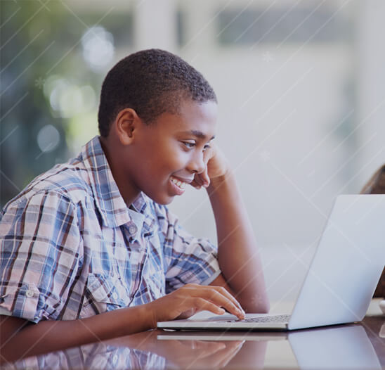 Middle school boy coding