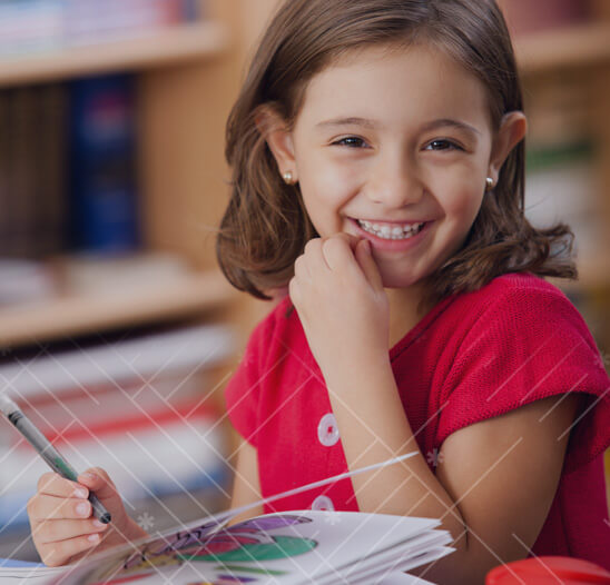 Elementary school girl in camp