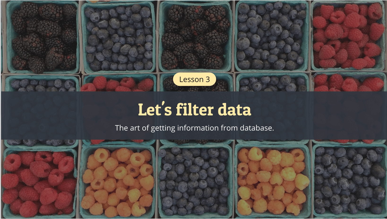 Let’s Filter Data