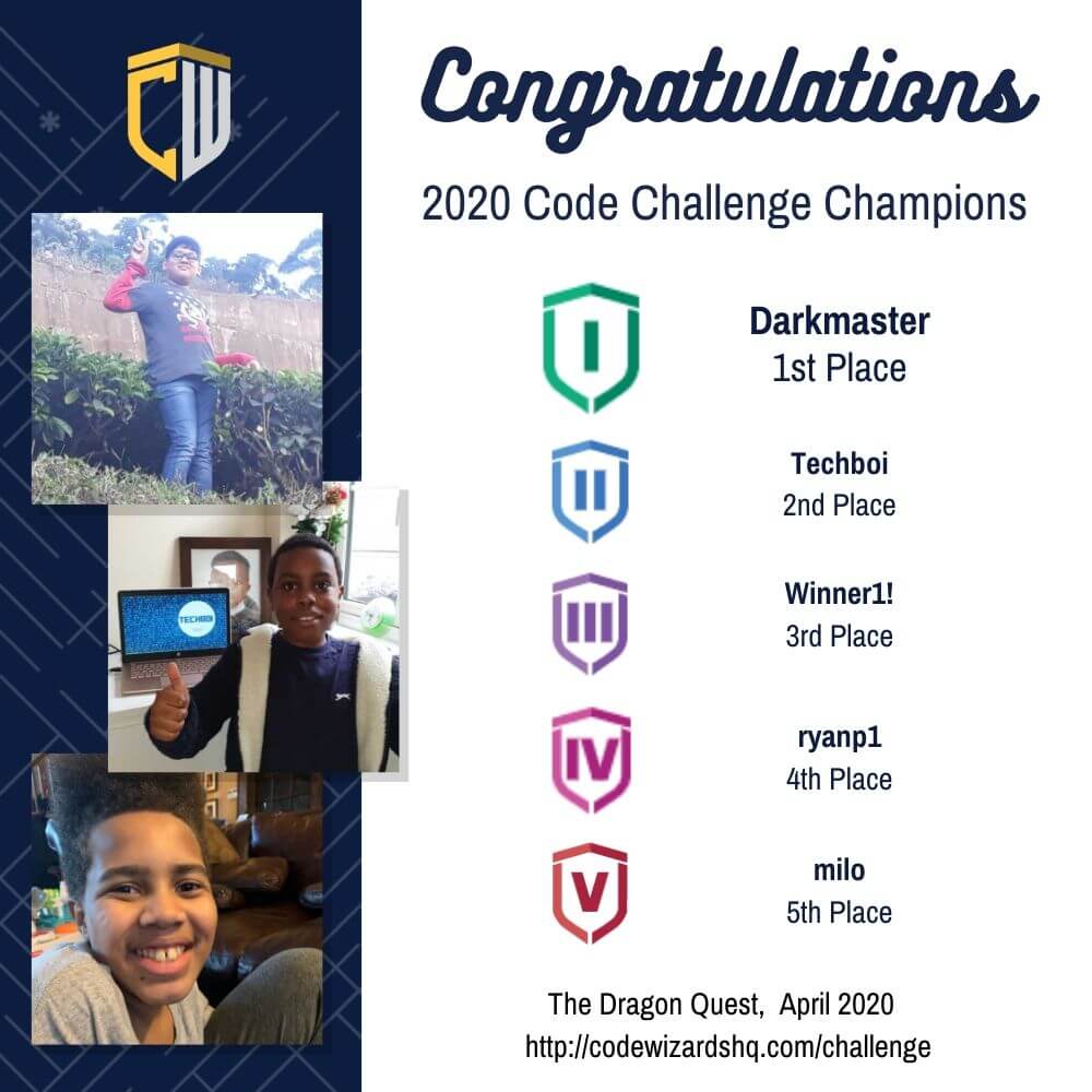 top 5 code challenge winners 2020