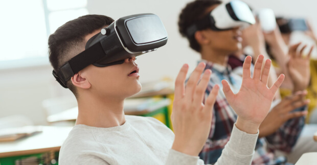 Boy VR Headset in Class