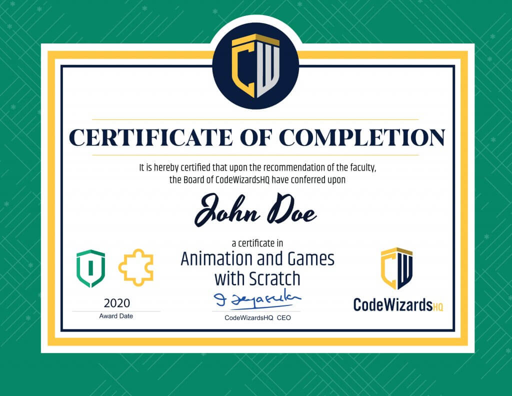 Scratch Coding Certificate, John Doe