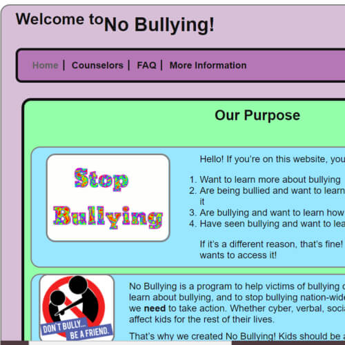 Ellah Student No Bullying Project