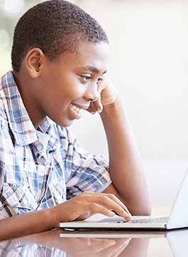 african american boy coding