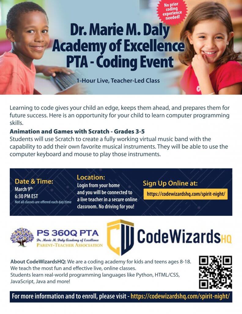 spirit night flyer for academy of excellece