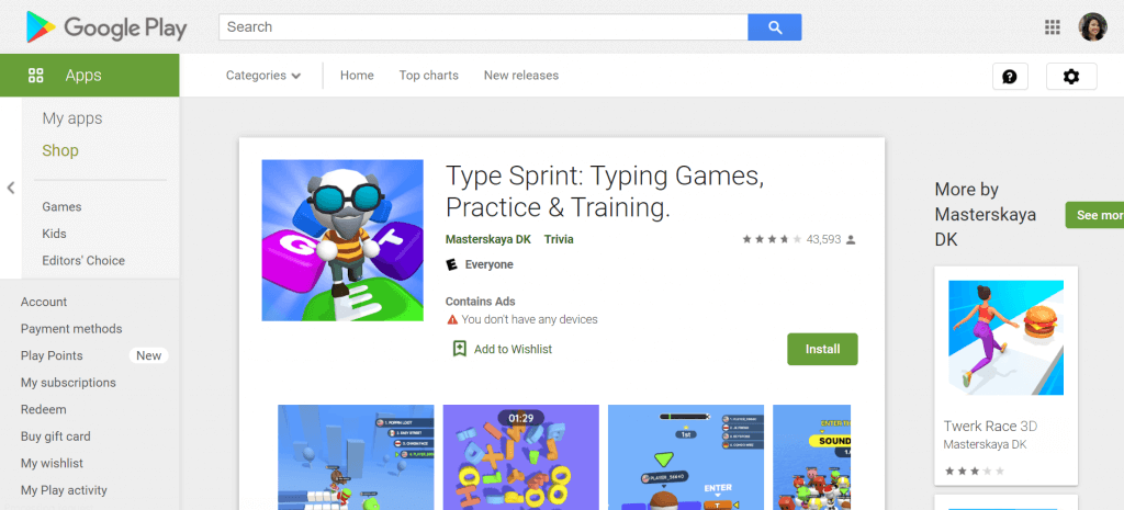 Type sprint app