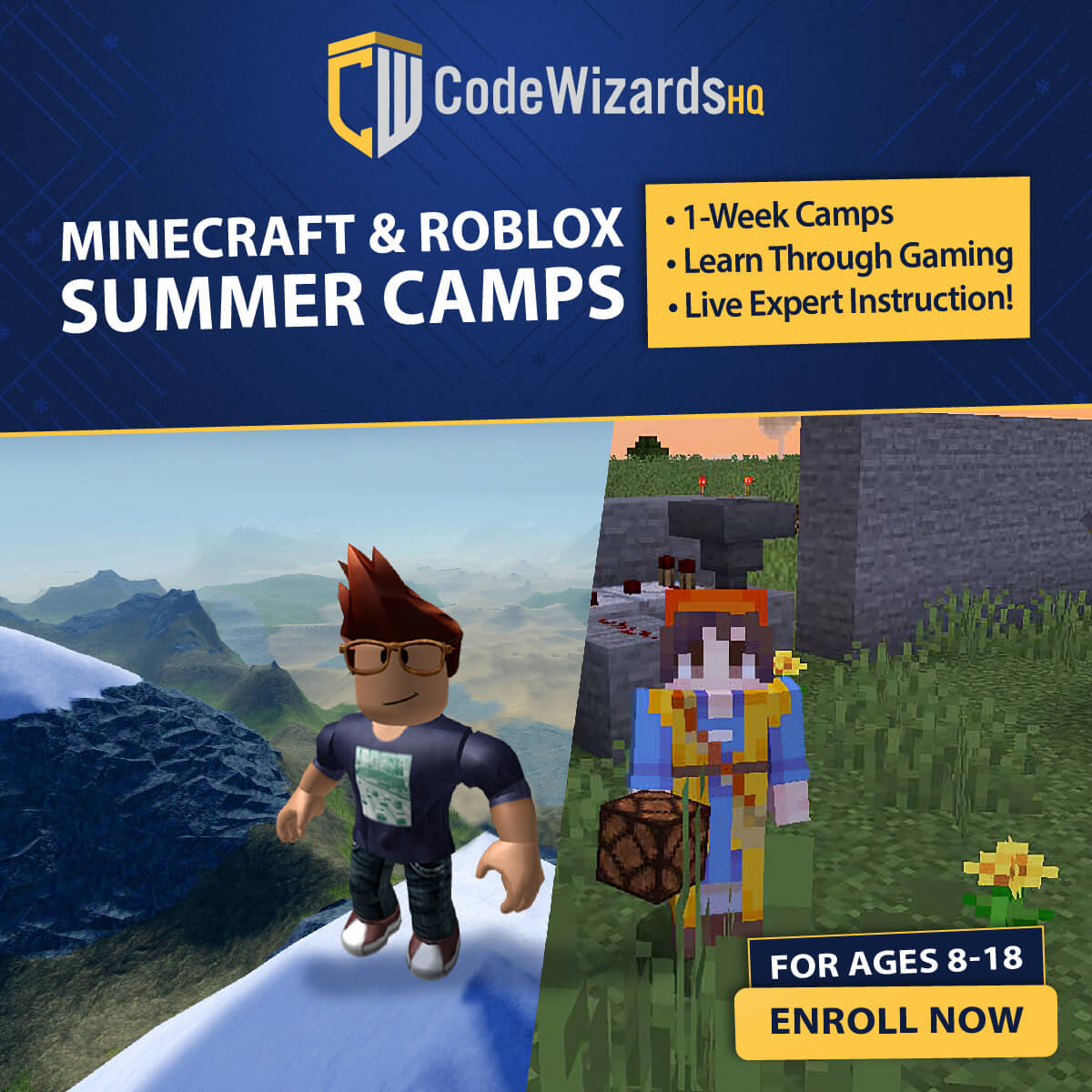 Summer coding camps banner