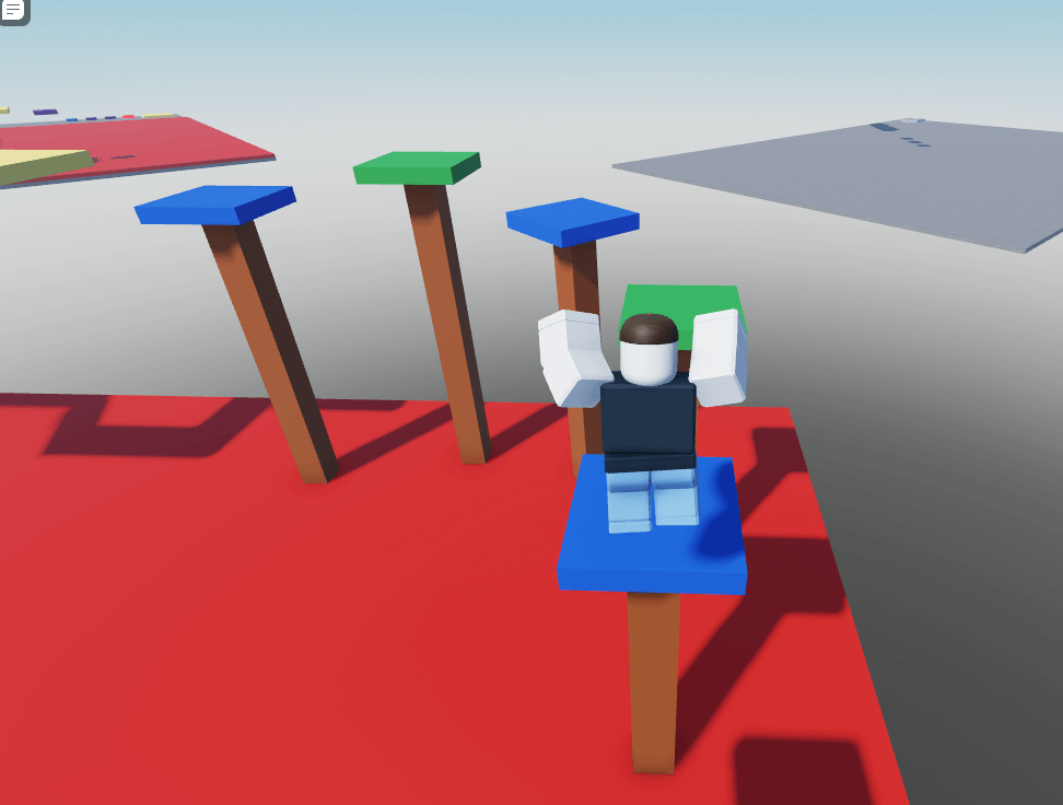 Playing Roblox obstacle course