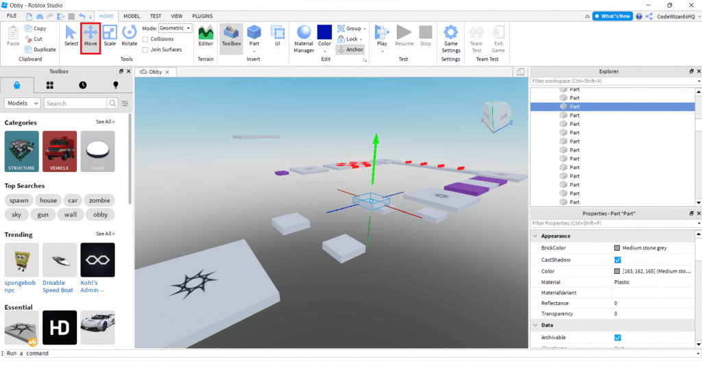 Working with the Game Editor, Using Roblox Studio