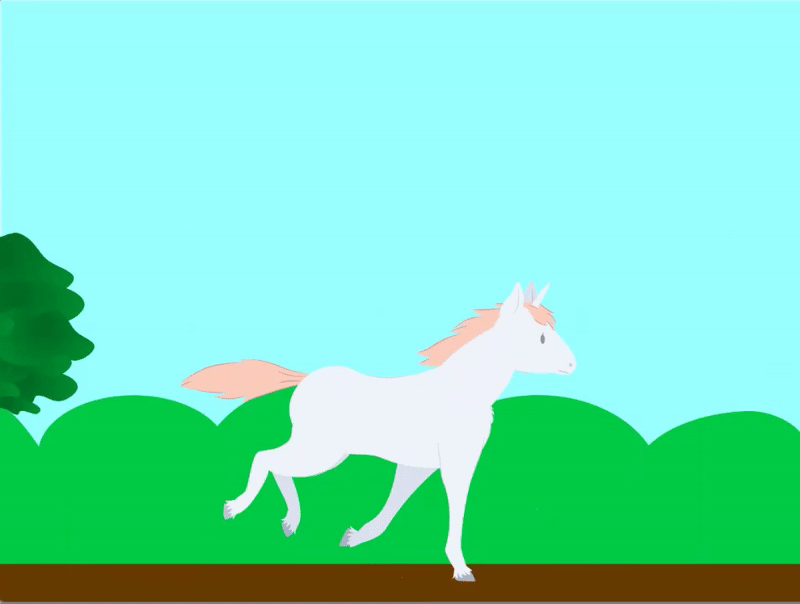 scratch animation unicorn running