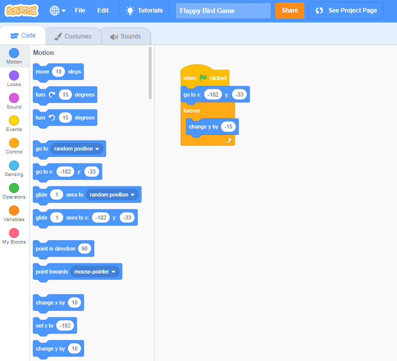 PART 2- Flappy Bird Tutorial (Scratch Programming) on Vimeo