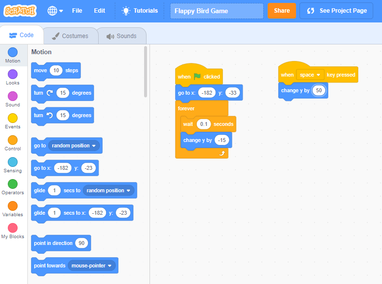 How To Code a Flappy Bird Game on Scratch? - Free Tutorial - Wiingy