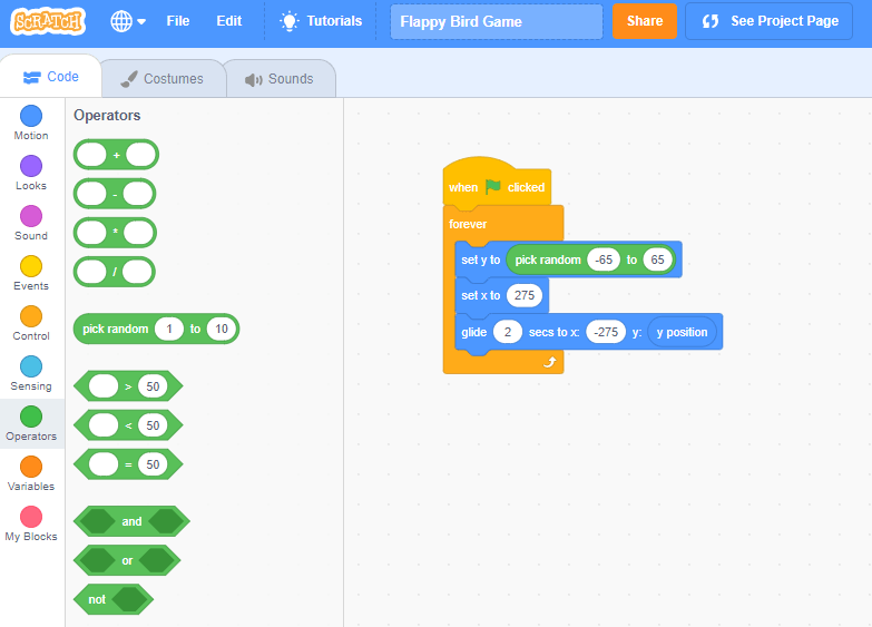 if someone want to now how to make a flap bird physics : r/scratch