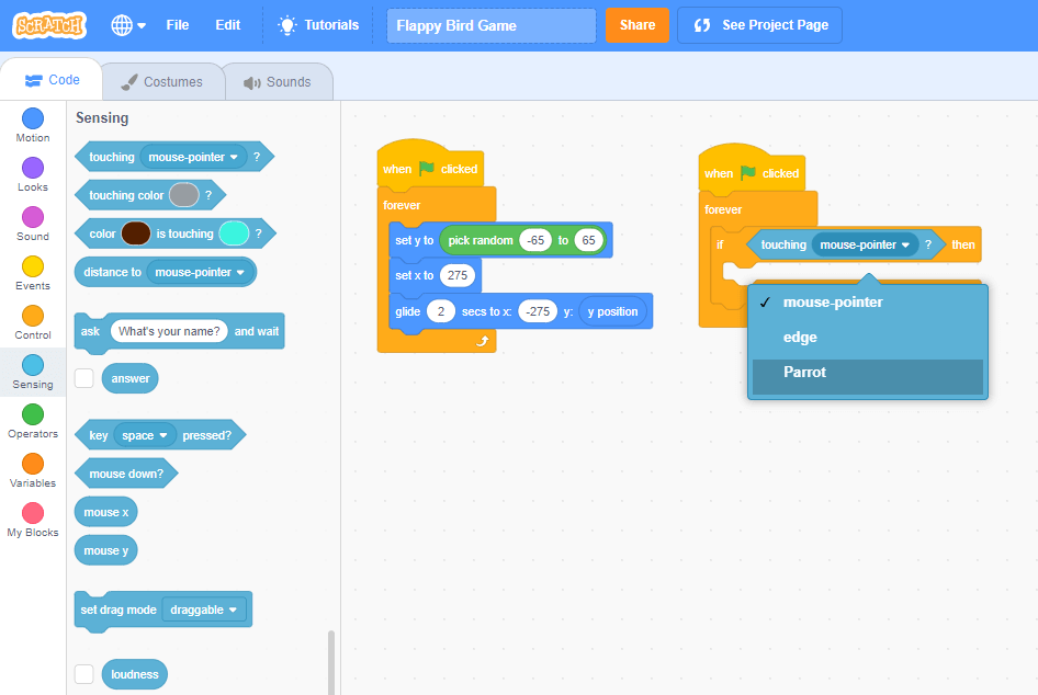 How to Make Flappy Bird in Scratch (And Play It With a Banana!) : 6 Steps -  Instructables