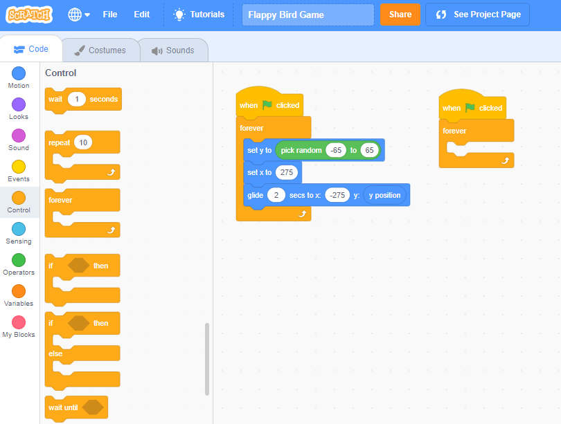 Learn Scratch by building a flappy bird game