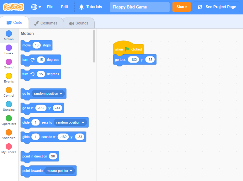 Creating Flappy Bird Using Scratch by CODEMOJI - On-Demand