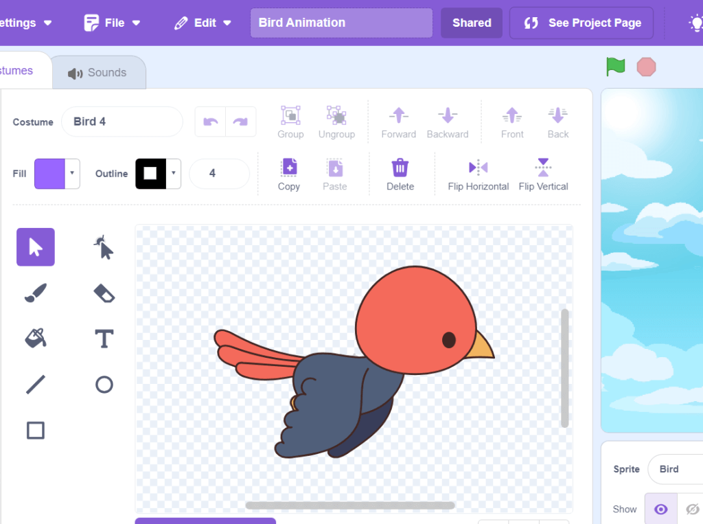 how to make a sprite bird