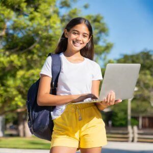 Girl with computer