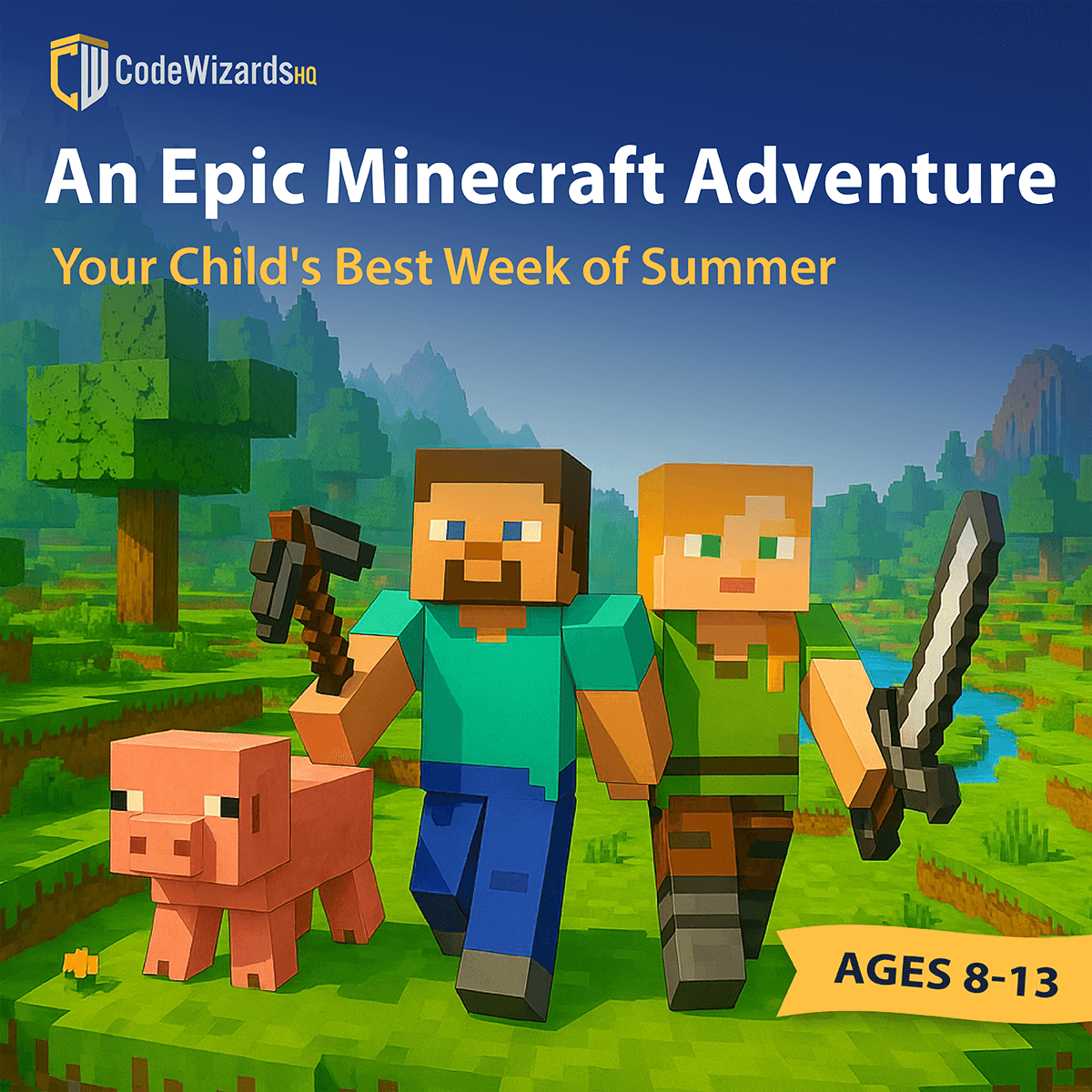 Minecraft coding summer camp for kids and teens