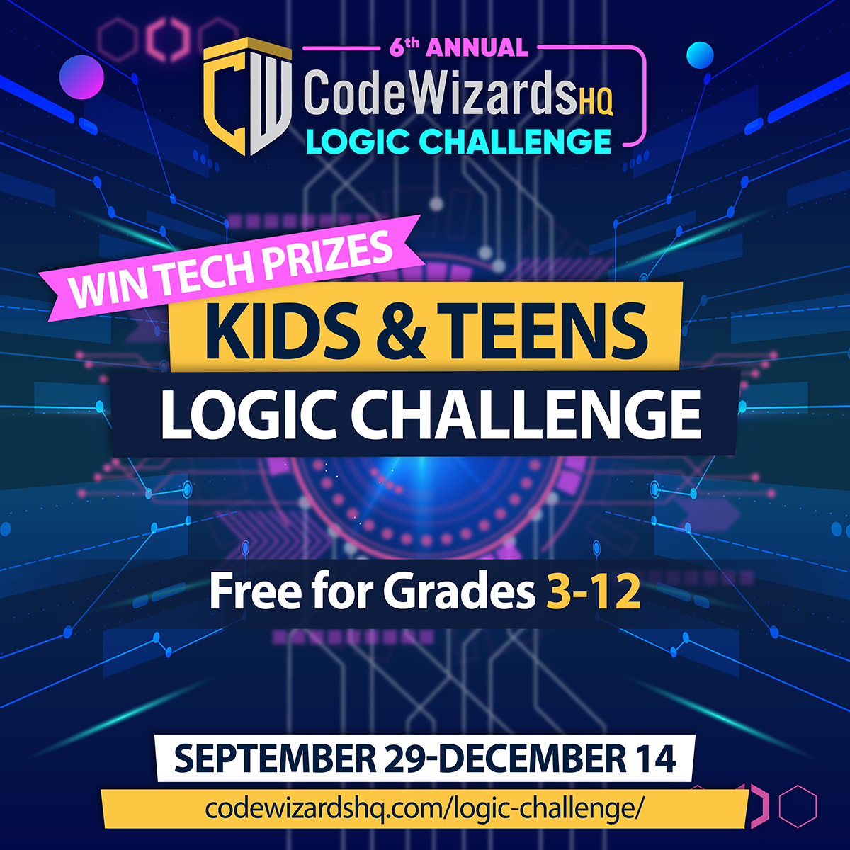 Free kids coding challenge poster