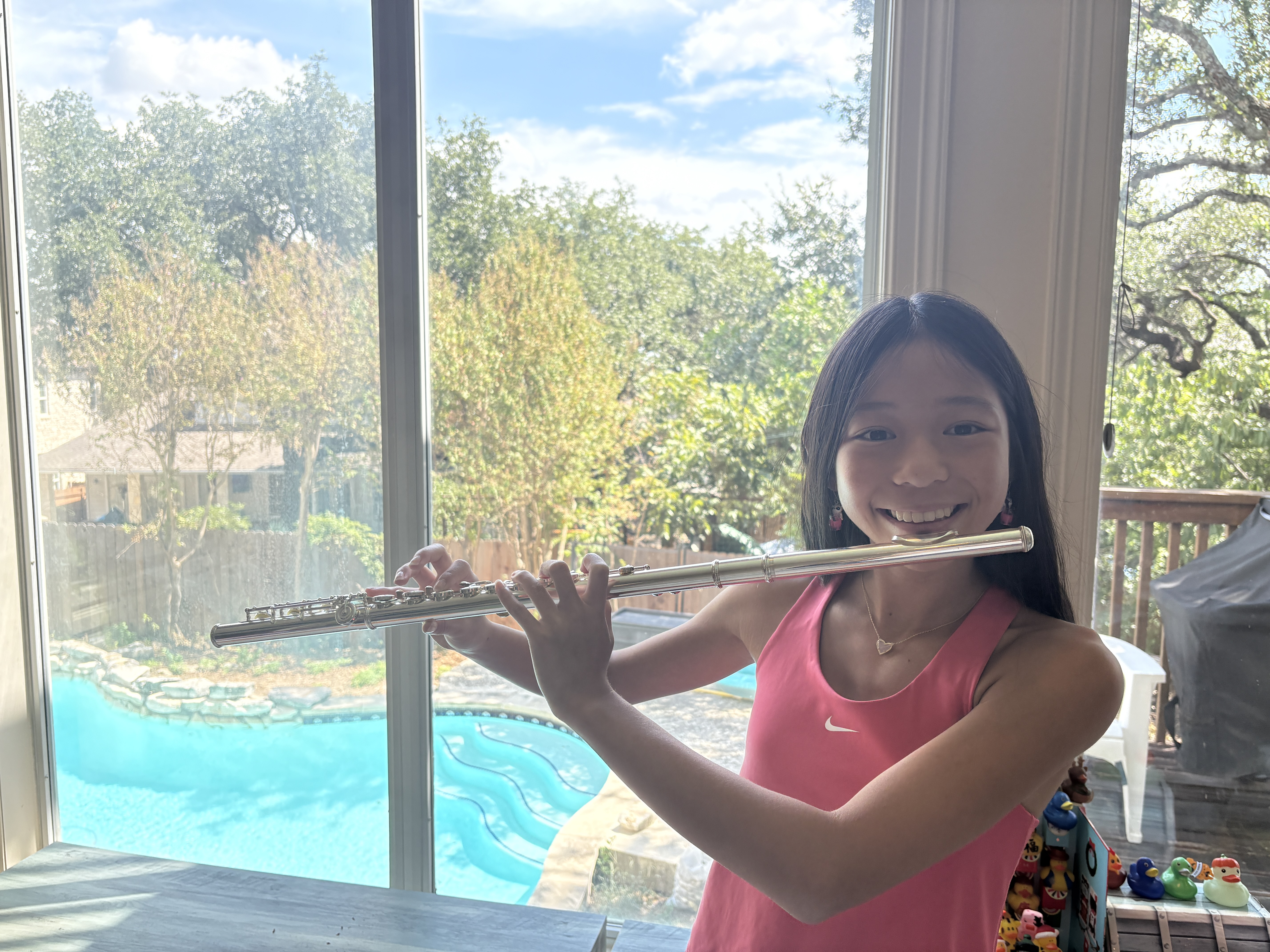 Kayla playing the flute